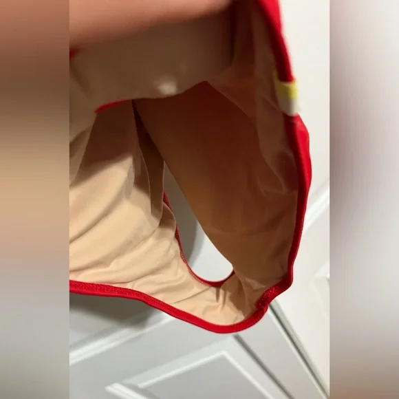 NWOT SUMMERSALT The Ruched Sidestroke Size 14 / 
Color Lava - Picture 6 of 6